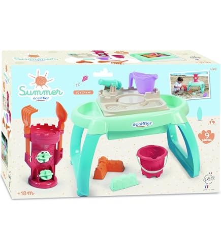Oxybul Table D'Exploration Sable Et Eau – 2 Bacs, Accessoires Inclus, Pieds Démontables, Dès 18 Mois