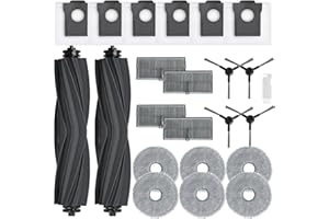 SpeHiate Accesorios de Recambios para Dreame L10s Pro Ultra Heat/ L10s Ultra Gen 2/ X30 Ultra/MOVA E30 Ultra, 2 Cepillo Principales, 6 Bolsas de Polvo, 6 Paños Mopa, 4 Filtros, 4 Cepillos Laterales