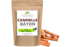 GÉNÉRIQUE Plantes & Epices - Bâtons de Cannelle Entier Qualité 100% naturel 6 à 8 cm - Sachet Fraîcheur Biodégradable Refermable (50g)
