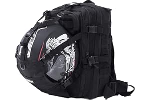 ‎SEIBERTRON Seibertron Molle Motorrad Fahrrad Radsport Helmhalter Rucksack Helmhalterung/Träger Trinkrucksack Basketballrucksack für Outdoor Reiten Bergsteigen (Helm,Wasserblase Nicht einschließen) Black