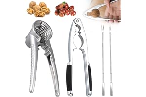 YISKY Nutcracker, 4 Pcs Nutcracker Kitchen Tool, Nut Crackers Tool, Funnel Walnut Pliers, Metal Nutcracker Multifunction, Walnut Plier Opener, Metal Nut Cracker Tool for All Sorts of Nuts (D)
