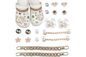 MIOTLSY Schuhanhänger Perle Schuhe Schmuck Mode Blumen Anhänger für Damen Kristall Diamant Anhänger passend für Clog Sandalen Süße Schuh Anhänger für Schuhe für Damen Party Geschenk für Mädchen