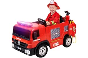 Actionbikes Motors Kinder Elektroauto SX1818 | Fernbedienung mit First Funktion - Feuerwehrauto - Elektrofahrzeuge - Kinderauto elektrisch - Elektro Auto für Kinder ab 3 Jahre (Feuerwehr SX1818)