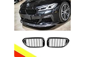 POETRYXIAO Rejilla del radiador riñón deportivo negro brillante doble puente para BMW Serie 5 G30 G31 528LI 530LI 540LI 2017-2020, adecuado para tuning BMW