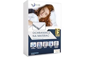 Wodoodporny Ochraniacz na materac 120x200 Dreamzie - Wyprodukowano w UE Pokrowiec na Materac - Certyfikat OEKO-TEX® - 4 Elastycznymi Kątami