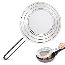 Coperchio Paraschizzi VINEST Paraschizzi Padella 30cm - Rete Acciaio Inox Con Manico Pieghevole Anti-Ustione Copri Padella Pieghevole - 3