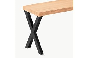 LAMO Manufaktur Sitzbank Esszimmer Holzbank 30x140x47cm, Möbelfüße Design Schwarz/Natur