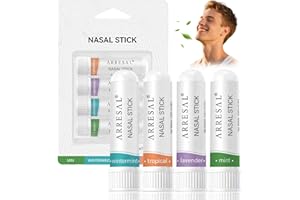 PEUTPY 4 pieza Palitos Nasales,Inhalador nasal portátil,Palitos Nasales con Aceite Esencial,Alivio Rápido de la Congestión Nasal,ayuda para respirar por la nariz,para refrescante y comodidad nariz