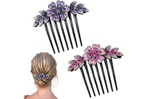 WEIESCIE Haar Steckkamm 2 Stück Strass Zähne Haarkamm Haarschmuck für Frauen Mädchen Geschenk,Strass Zähne Haarkamm Haarschmuck, Vintage Kopfschmuck Zubehör, für Mädchen Damen