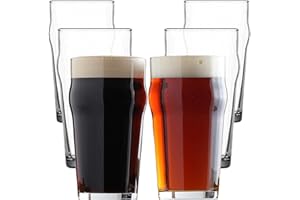 NORDIC SCHILLER LAV Verre à Bière 570ml - Lot de 6 - 100% Sans Plomb - Grand Verre 50cl - Pinte de Bière - Long Drink - Jus - Pint Beer Glasses