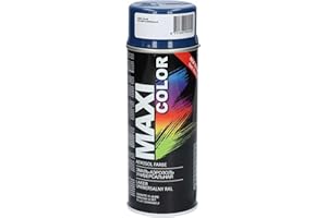 Maxi Color New Quality Lakier w sprayu, połysk, 400 ml, uniwersalny spray nitrocelulozowy, szybkoschnąca farba w sprayu (RAL 5003, szafitowy, błyszczący)