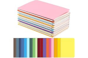 Xmart 18 pièces Petit Cahier Lignés Coloré Mini Carnet A6 18 Couleurs Carnet de Poche à Couverture Kraft pour Notes Écriture Bureau Budget Liste École Collège 30 Feuilles 14 x 9 cm