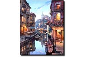Shukqueen Paint by Numbers Venice, DIY Oil Painting for Adults, Kids, Beginner's, 16X20 Inch, Frameless