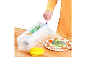 SYXLS Frischhaltefolie Abroller, Frischhaltefolien-Schneidebox, Wiederverwendbare Folie Kunststoff Wrap Halt, für Plastikfolie, Alufolie, Frischhaltefolie und Wachspapier