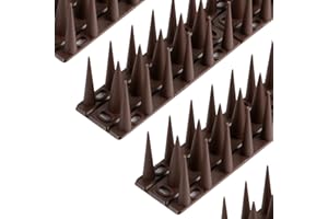 OFFO Bird Spikes, Pigeon Spikes for Pigeon Deterrent to Keep Bird or Animals Away, Fence Spikes of Bird Deterrent Covers 6.67m, Brown