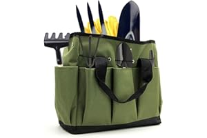 Ledeak Sac à Outils de Jardinage, Sac fourre-Tout de Rangement Jardinage Cadeau Organiseur avec Plusieurs Poches Jardinage Jardin Amovible Trousse