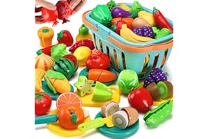 Jouets Plastique Fruit et Légume à Découper, Enfant Dinette Nourriture  Accessoire Ustensile de Cuisine, Cadeau Anniversaire Pâques