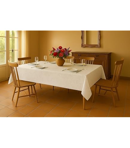 Tovaglia In Puro Cotone Fiandra Bianca - Jacquard A Quadretti, Misura 140x360 Cm Per 24 Persone - Foto 13