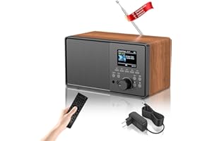 HABOWN DAB Plus/DAB+ / FM Radio Vintage con Bluetooth, Radio da Cucina con Telecomando, Radio digitale radiosveglia con Doppio Allarme e porta USB/AUX,Timer di Spegnimento, 30 Stazioni Preimpostate