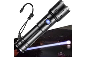 ‎JAY-PARK JAY-PARK Taschenlampe LED Aufladbar 100000 Lumen, LED Taschenlampe Extrem Hell Batteriebetrieben USB, Taktische Taschenlampe Starke, IP67 Wasserdicht Flashlight für Notfälle Camping