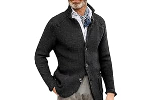 liaddkv Giacca da uomo in maglia blu giacca da uomo vestibilità regolare autunno inverno tuta casual blazer uomo classico giacca calore adatto per feste data ballo matrimonio smoking