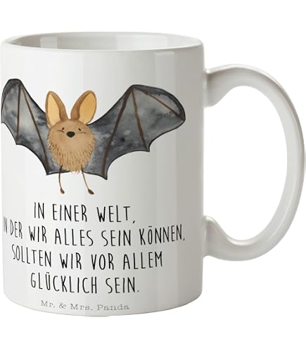 Puckator Fledermaus Keramikbecher – 400 Ml, Mit Thematischem Henkel, Lustiges Geschenk Für Halloween & Co.