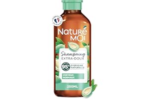 Naturé Moi - Shampooing Extra Doux - Soin des Cheveux poue le Normaux - Sans Sulfate - Amande Douce Bio - Douceur et Brillance - 95% d'Origine Naturelle - 250 ml - Fabriqué en France
