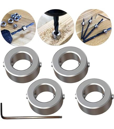 Set 12 Anelli Arresto Profondità Per Trapano - Fermapunte 3-16mm Con Chiave Esagonale - Foto 8