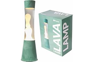 FISURA - Lavalampe Jade. jadegrüner Sockel, transparente Flüssigkeit und weiße Lava. Lavalampe mit Ersatzbirne. Maße: 11 x 11 x 39,5 Zentimeter