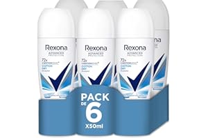 Rexona Advanced Protection Desodorante antitranspirante Roll-On para Mujer Cotton Dry 72h 50ml - Pack de 6