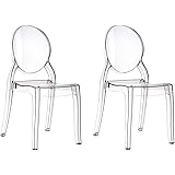 KONTE.DESIGN Set 2 sedie BRERA in Policarbonato trasparenti, impilabili