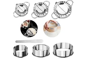 BUFUNTO Dumpling Maker,7 Pcs Stainless Steel Dumplings Maker Set Dumpling Mould Ravioli Maker with Filling Spoon, Kitchen Accessorie for Dumpling Ravioli Pastry Empanadas