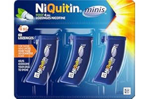 NiQuitin Minis Mint 4 mg Lozenges - Effective Smoking Craving Relief - Practical Pocket-Sized Container - 60 Mini Lozenges - Relieve Sudden Cravings - Reduce and Quit Smoking Aid