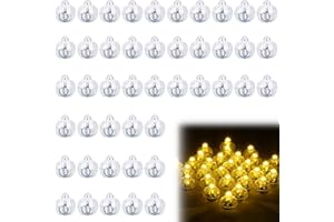KARELLS LED Ballons Lampes, 50 Pièces Boule Mini Rond LED Balloon Lumière, Boule Lumineuse, Convient pour Mariage, Anniversaire, Fêtes, Halloween, Noël Décoration