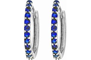LES FOLIES DI PAOLA GRIECO Coppia di Orecchini a Cerchio Blu cerchietti strass in argento 925 rodiato - Hoops Collection