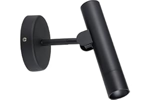 EGLO Almudaina ścienna LED do wnętrz, minimalistyczna lampa ścienna z ruchomym reflektorem, reflektor ścienny z metalu w kolorze czarnym, do salonu i sypialni, ciepła biel