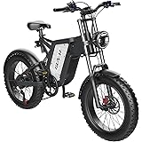 GUNAI Bici Elettrica Uomo Bicicletta Elettrica Uomo 48V 25AH 20 "4.0 Fat Bike Elettrica (Nero/Verde)