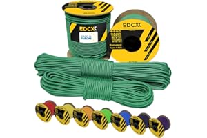 EdcX 3 mm Nylon Paracord 425 (15, 30, 50 and 100m) – 3 mm Type II, 100% Nylon Rope, 3 Strand Rope, 3 mm Nylon Rope in Many Colors (Emerald Green, 30 m)