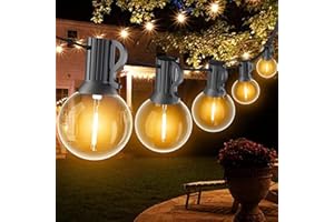 SUWIN Catena Luminosa Esterno, 30FT/9M LED Luci da Esterno Giardino, Catena Luci Impermeabile Lucine with 15+1 Filo Lampadine per Natale Terrazzo Matrimonio Partito Esterni Decorative Luminarie