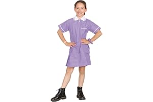 janisramone Girls Kids New Gingham Check School Short Sleeve Summer Pleated Pinafore Uniform Dress 3-20 Age
