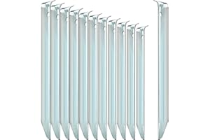 com-four® 12x piquets de Tente en Acier - piquets de Sol Semi-circulaires et Robustes pour Le Camping et l'extérieur - idéal pour Les sols normaux - avec Un Trou pour Un extracteur de piquets