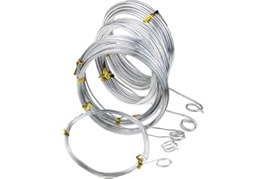 GOODMA Silver Aluminium Craft Wire 5 Different Sizes (1mm, 1.5mm, 2mm, 2.5mm & 3mm Thickness) Aluminium Wire Rolls for DIY, Sculpture and Crafts, 5 Metres per Roll