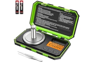 AMIR (New Version) Professional Digital Mini Scale, 20g-0.001g Pocket Scale, Electronic Smart Scale with 20g Calibration Weight (Battery/Tweezers Included)