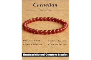 Landorilo 6mm Crystal Bead Bracelet for Women and Men, Containing Healing Gemstones, Friendship Yoga Chakra Relaxation Elastic Bracelets, Good Luck Gifts for Friends