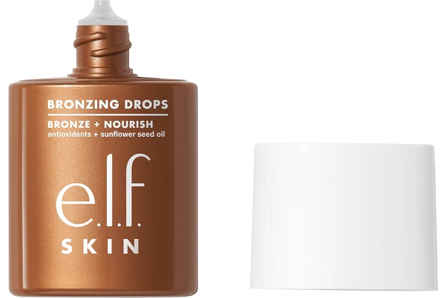 e.l.f. SKIN Bronzing Drops, Liquid Bronzer For Face & Skin, Creates A Sun-Kissed Glow, Infused With Vitamin E, Vegan & Cruelty-Free, Rose Gold