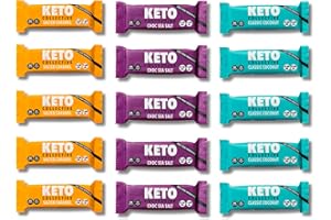 Keto Collective Keto Bars - NEW RECIPE - 15x40g I 2g Net Carbs I Low Carb Snacks I High Fibre I Natural Ingredients I Source of Protein I Keto Snacks I Gluten Free I Vegan (Mixed)