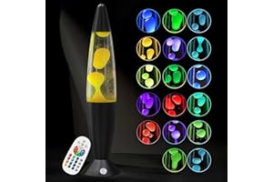 AONESY Liquid Motion Lamp with Remote Control, 17 Colour Changing Lamps for Kids & Adult, Soothing Motion Lamp for Relaxation, Mood Lamp Stress Relief, Retro Lamps Home Bedroom Office-13.5" Black