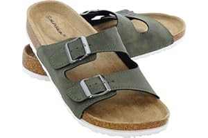 GENERISCH + Pantoletten Sandalen Hausschuhe Schlappen Clogs Kork Fußbett Gr. 36-49