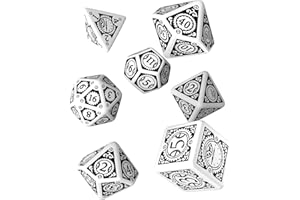 Q WORKSHOP Steampunk Clockwork White & black Dice Set (7)