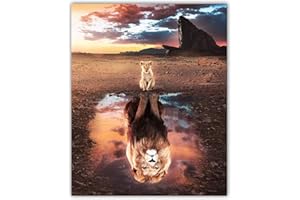 YAOYIN Diamond Painting, Diamond Painting Erwachsene Kinder 5D Diamant Painting Bilder Erwachsene, DIY Diamond Painting Set Erwachsene Kinder Tiere Löwe für Home Wand Büro Décor(30 * 40cm)